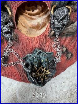Vtg Latex Demon Shoulder Armor Collar of Doom Halloween Costume Skull Gothic