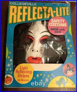 Vtg Vampire With Hair Halloween Costume Collegeville Reflecta-life Costume In Box