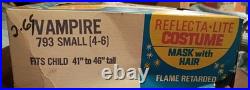 Vtg Vampire With Hair Halloween Costume Collegeville Reflecta-life Costume In Box