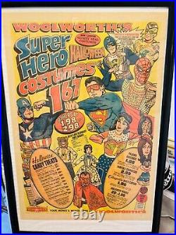 WOOLWORTH'S SUPER HERO HALLOWEEN COSTUME NEWSPAPER AD ORIGINAL 60s SPIDERMAN