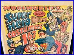 WOOLWORTH'S SUPER HERO HALLOWEEN COSTUME NEWSPAPER AD ORIGINAL 60s SPIDERMAN