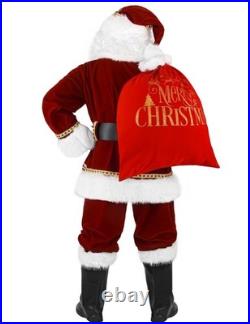 Yeenuo Santa Claus Costume for Men 11PCS Deluxe Adult Christmas 3X-Large, Red