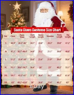 Yeenuo Santa Claus Costume for Men 11PCS Deluxe Adult Christmas 3X-Large, Red