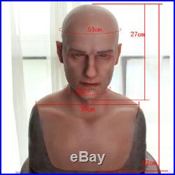 Young man realistic silicone headwear hand made full head hood male movie props