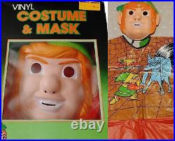 Zelda Link Nintendo Ben Cooper vtg 1989 Costume mask no Collegeville Dracula