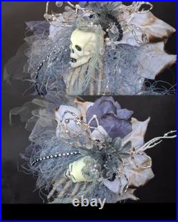 Zombie bride, dead bride, ghost, handmade, corset, skirt, LED light costume