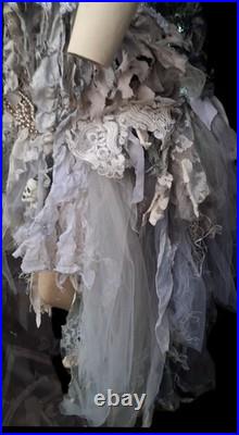 Zombie bride, dead bride, ghost, handmade, corset, skirt, LED light costume